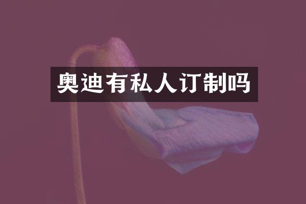 奥迪有私人订制吗