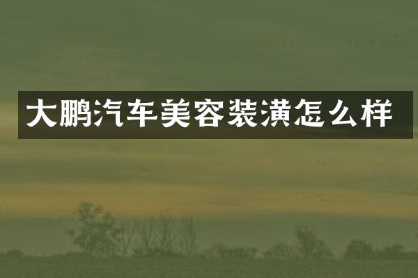 大鹏汽车美容装潢怎么样