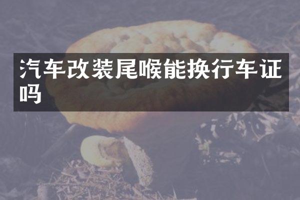 汽车改装尾喉能换行车证吗