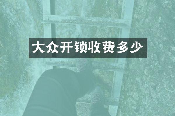 大众开锁收费多少