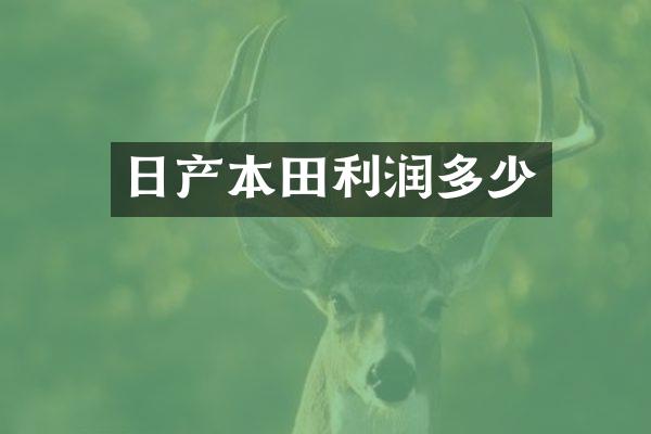 日产本田利润多少
