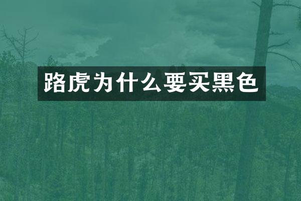 路虎为什么要买黑色