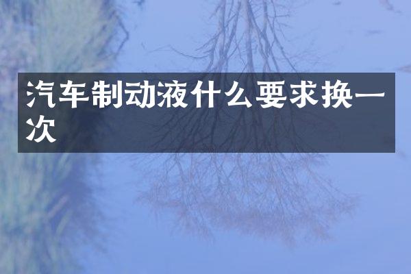 汽车制动液什么要求换一次