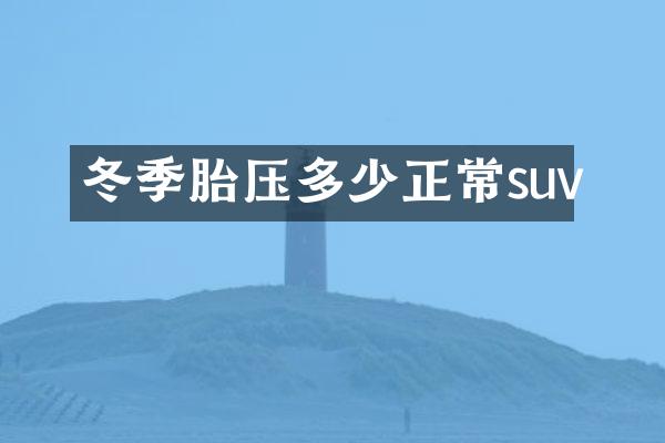 冬季胎压多少正常suv