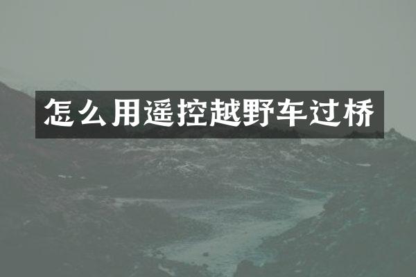 怎么用遥控越野车过桥