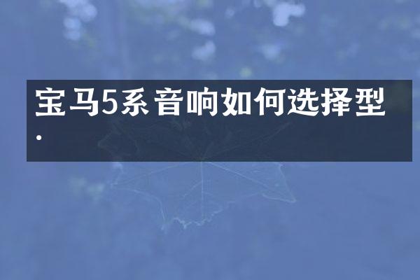 宝马5系音响如何选择型号