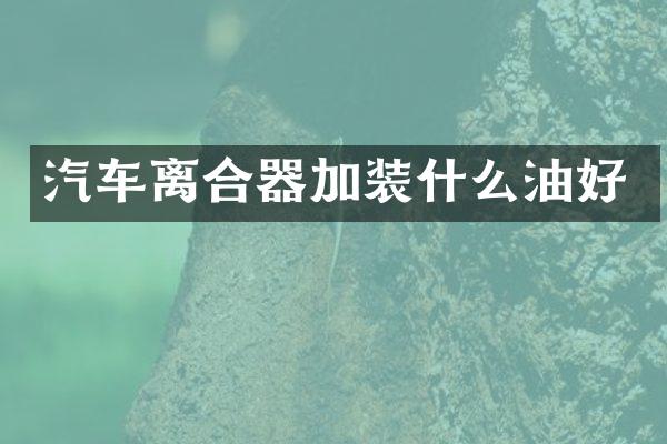 汽车离合器加装什么油好