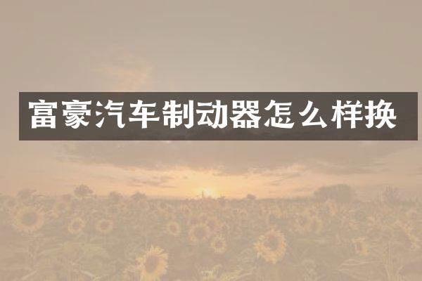 富豪汽车制动器怎么样换