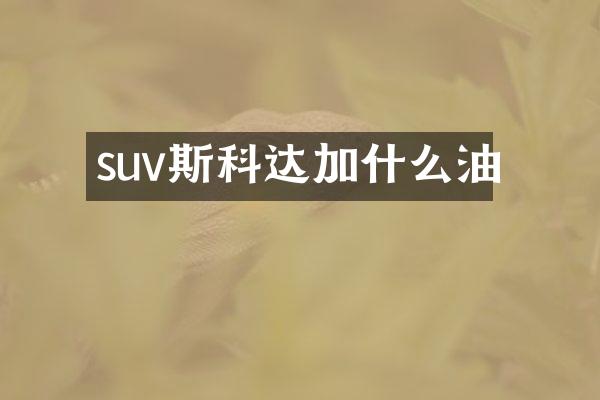 suv斯科达加什么油