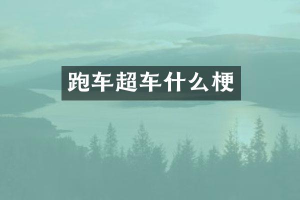 跑车超车什么梗