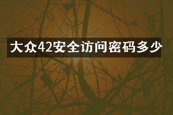大众42安全访问密码多少