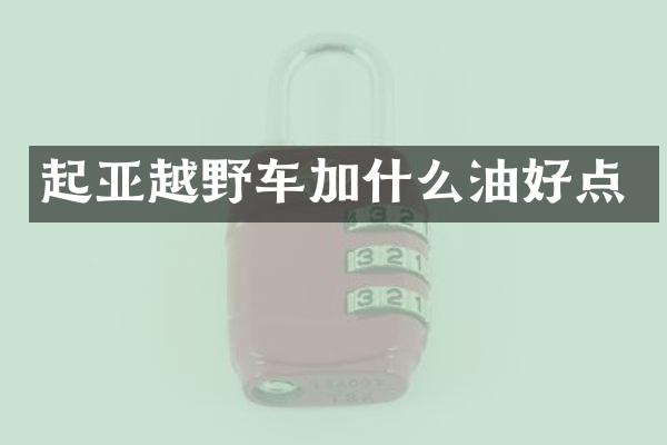起亚越野车加什么油好点