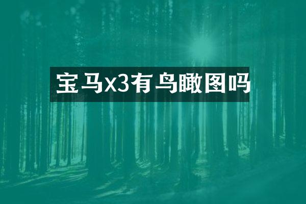 宝马x3有鸟瞰图吗