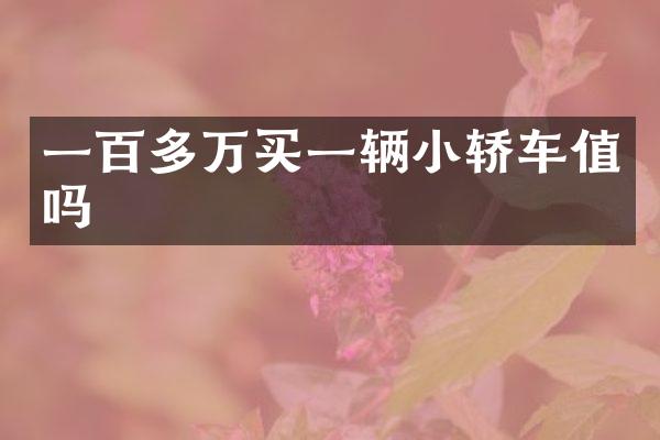 一百多万买一辆小轿车值吗