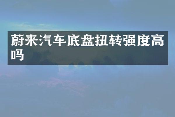 蔚来汽车底盘扭转强度高吗