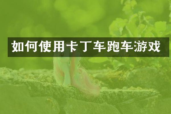 如何使用卡丁车跑车游戏