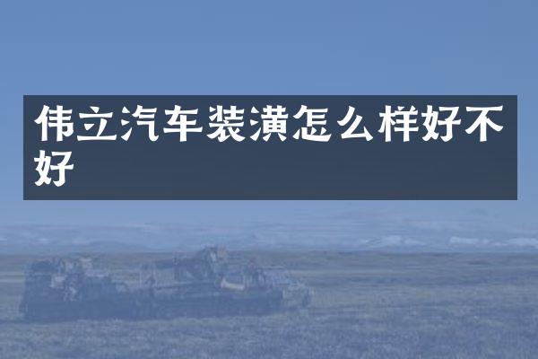 伟立汽车装潢怎么样好不好