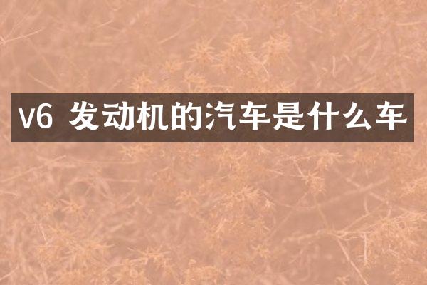 v6 发动机的汽车是什么车