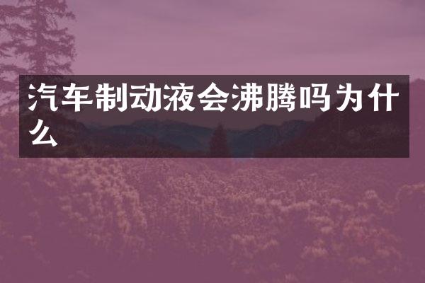 汽车制动液会沸腾吗为什么