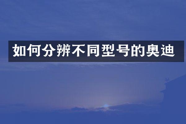 如何分辨不同型号的奥迪