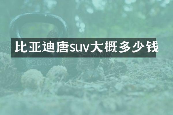 比亚迪唐suv大概多少钱