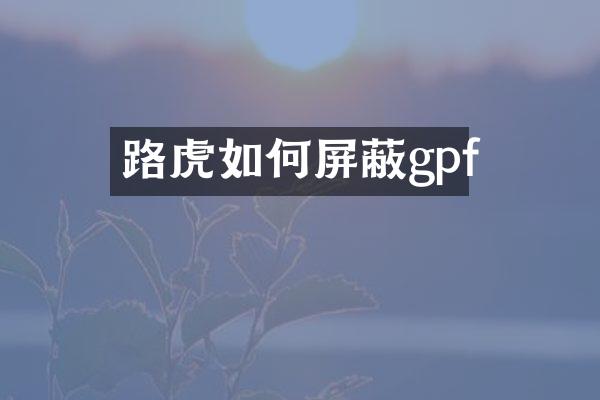路虎如何屏蔽gpf