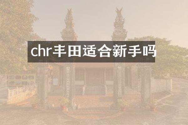 chr丰田适合新手吗