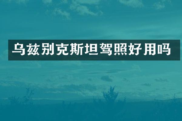 乌兹别克斯坦驾照好用吗