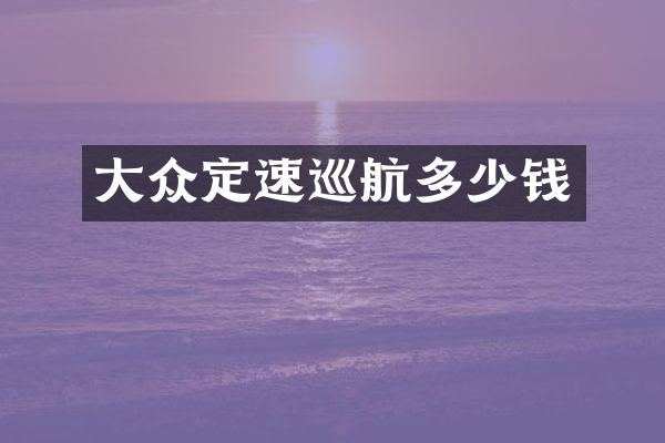 大众定速巡航多少钱