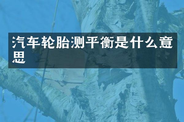 汽车轮胎测平衡是什么意思