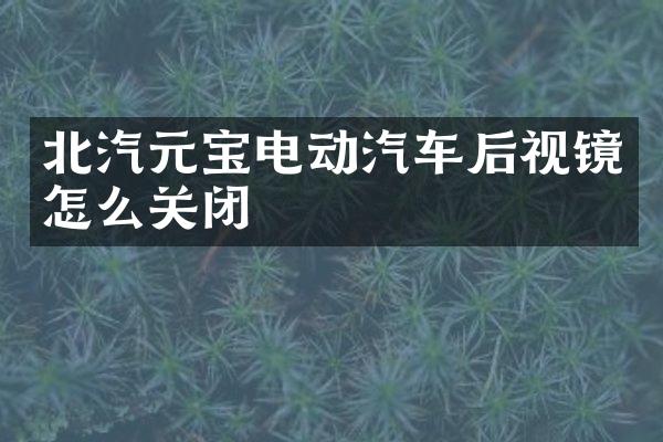 北汽元宝电动汽车后视镜怎么关闭