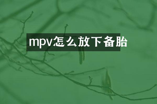 mpv怎么放下备胎