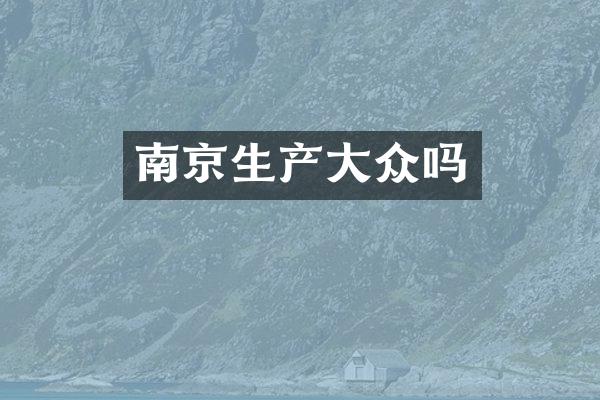 南京生产大众吗