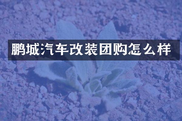 鹏城汽车改装团购怎么样