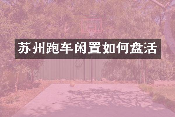 苏州跑车闲置如何盘活