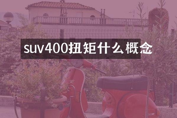 suv400扭矩什么概念