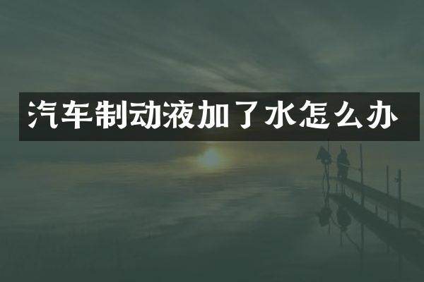 汽车制动液加了水怎么办