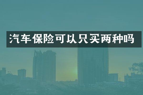 汽车保险可以只买两种吗
