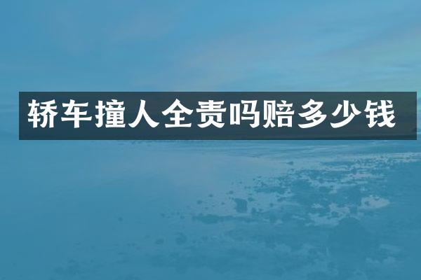 轿车撞人全责吗赔多少钱