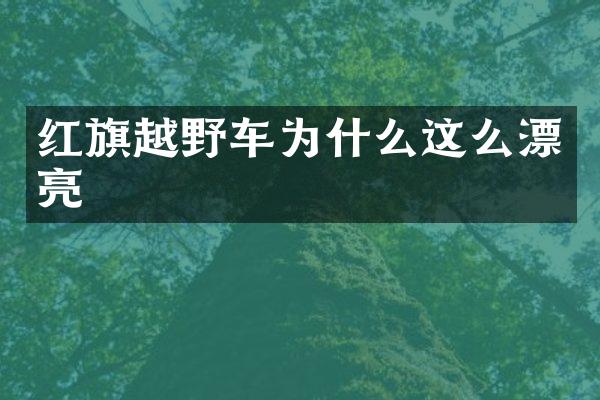 红旗越野车为什么这么漂亮