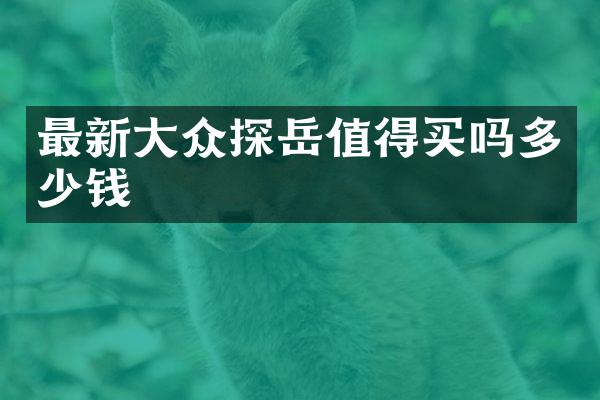 最新大众探岳值得买吗多少钱