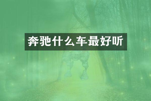 奔驰什么车最好听
