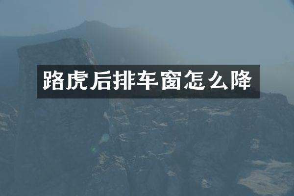 路虎后排车窗怎么降