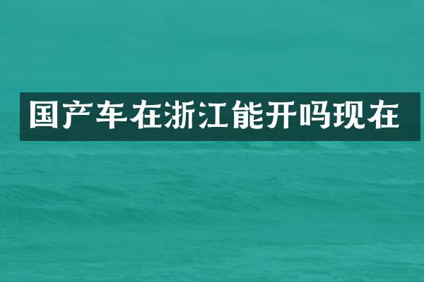 国产车在浙江能开吗现在