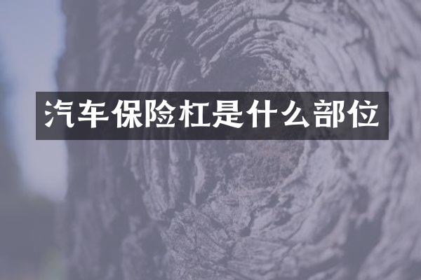 汽车保险杠是什么部位