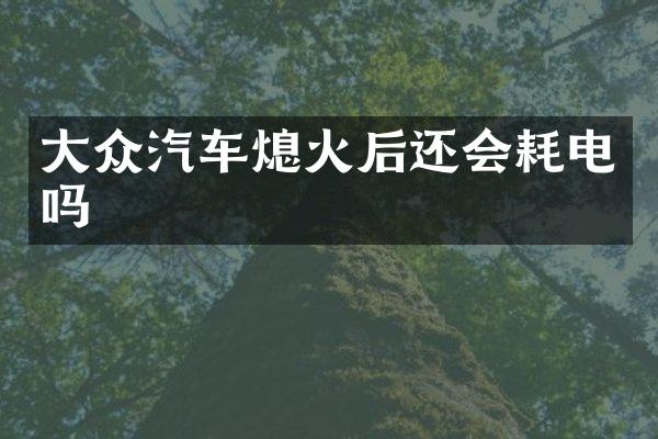大众汽车熄火后还会耗电吗