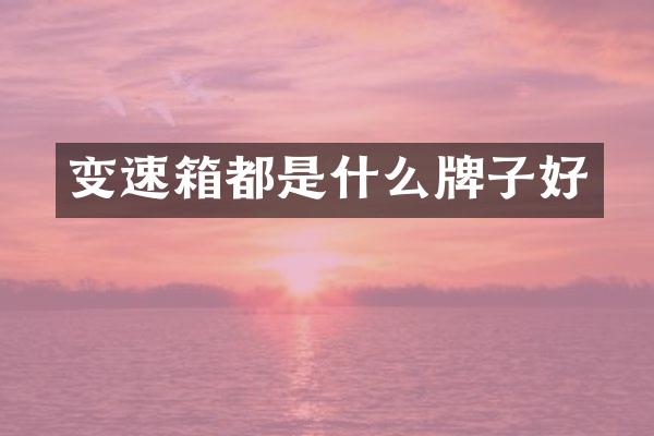 变速箱都是什么牌子好