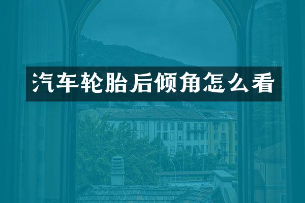汽车轮胎后倾角怎么看