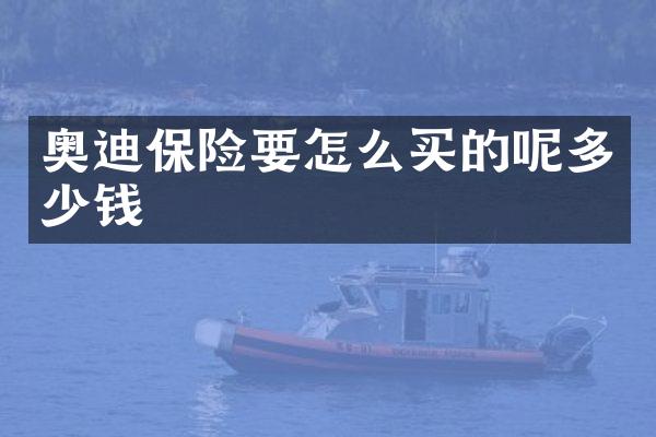 奥迪保险要怎么买的呢多少钱