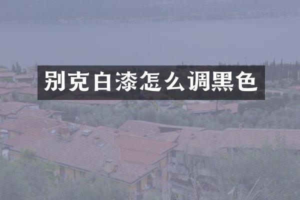 别克白漆怎么调黑色